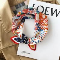 七彩花朵 杭州丝绸女春夏季韩版百搭七彩色围巾小领巾真丝桑蚕丝丝巾小方巾