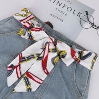 丝巾-白色锁链 丝巾小长条女春秋搭配衬衫西装窄领巾发带夏季腰带飘带方巾绑包包