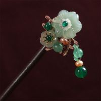 绿色[] 普通装 古风汉服发簪古代步摇流苏簪子头饰古典宫廷盘发头饰品古装木簪女