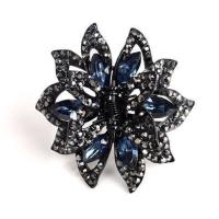 T023复古抓子 墨蓝色 小号长4.2cm宽3.8cm 发抓夹中号成人发夹子头饰韩国发饰品顶夹盘发复古黑色抓卡发卡子