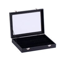 黑色耳环盒 小号 带盖首饰盒耳钉耳环收纳盒耳饰展示珠宝箱耳坠耳线收纳饰品盒子