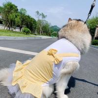 黄格子半身裙 S 狗狗衣服中型犬30斤夏季薄款阿拉斯加金毛萨摩耶大型犬蕾丝公主