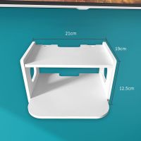 [20CM两层]机顶盒置物架 [升级型无痕钉安装] 免打孔显示器置物架电视机路由器机顶盒收纳架悬挂式WiFi壁挂架子