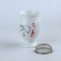 新款骨瓷+卡网 艾灸罐陶瓷艾炙盒艾灸仪器家用艾柱艾灸盒腰腹部宫寒刮痧全身通用