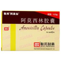 1盒装 阿莫西林胶囊 0.5g*48粒/盒 中耳炎 鼻窦炎 咽炎 扁桃体炎 支气管炎阿莫西林
