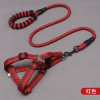 红色 S建议8-15斤 狗狗牵引绳遛狗绳狗链子中小型犬泰迪金毛反光胸背带项圈宠物用品