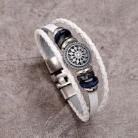 圆形塔扣白色[20CM] 海贼王手环路飞索隆恶魔果实航海王炫酷周边复古牛皮学生情侣手链