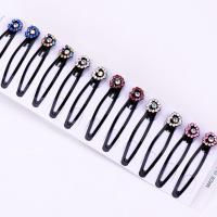 爱心彩十二支装 韩版简约镶水钻珍珠BB夹发卡一字发夹头饰品成人儿童刘海边夹顶夹