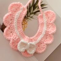 樱花粉 S码:20-28cm适合3-8斤 猫咪项圈毛线编织宠物用品可爱拍照手工钩织饰品幼猫成猫拍照脖圈