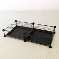 黑色2格底座带托盘 非默认色联系客服 狗狗围栏栅栏宠物室内猫狗笼小型犬泰迪家用隔离门护栏杆窝带厕所