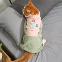 粉绿绣花背带裤-舒适微弹 XS:长22cm约1-3斤左右 猫咪衣服冬季保暖幼猫蓝猫布偶猫秋冬可爱宠物猫猫四脚小猫防掉毛