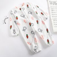 [单面绒]兔子 80 秋冬儿童连体睡衣法兰绒宝宝防踢防着凉婴儿睡袋珊瑚绒加厚家居服