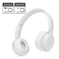 纯洁白[蓝牙/插线/插卡] [标配:充电线+音频线+精美包装盒] 旗舰款无线蓝牙耳机马卡龙头戴式重低音立体声耳麦安卓苹果