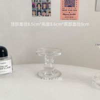 小号 ins法式简约罗马柱玻璃烛台创意家居装饰桌面摆件香薰蜡烛咖啡馆