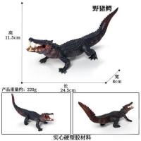 黑色野猪鳄[嘴巴可咬合] 儿童野生动物模型仿真鳄鱼玩具 大号实心静态鳄鱼模型摆件 野猪鳄