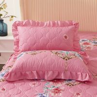 花开婷玉 夹棉枕套1只装[不带枕芯] 韩版花边加厚夹棉枕套一对装花边枕头套装加棉枕芯套枕头套一对
