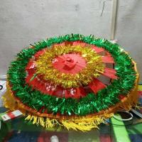 红色 秧歌伞花伞花边舞蹈伞手台道具健身工艺伞陕北跳舞扇成人舞蹈扇子