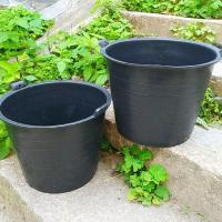 黑色中号12升[发2个桶] 不带提手 黑色牛筋桶大号水桶户外垃圾桶饲料桶大胶桶粪桶诱蜂桶熟胶桶种花