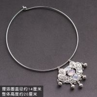 长命锁[素圈]银色一个 古风汉服明制长命锁吊坠璎珞 唐风坦领铃铛项圈项链超仙古装配饰