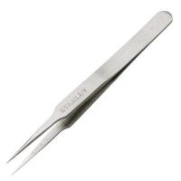 精细微尖嘴镊子 史丹利镊子尖弯宽黑头316不锈钢镊子夹长柄防静电小尖嘴工具维修