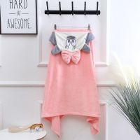 米老鼠(粉色)[四季款] 70x140[适合1米以下的婴儿穿] 儿童斗篷浴巾吸水不掉毛色带帽浴袍洗澡卡通宝宝婴儿可穿沙滩