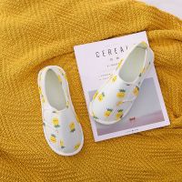 黄色小菠萝 S235(适合平时36-37码) 月子鞋夏季薄款夏天春秋产后孕妇室内软底拖鞋包跟防滑坐月子用品