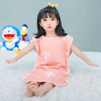 S60码粉色 身高60-80cm 宝宝睡袋夏季薄款防踢被婴儿空调纱布夏天四季通用儿童透气肚兜式