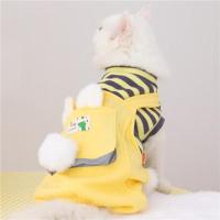 加厚小兔子背带裤+嫩黄色 XS-(建议1-3斤) 猫咪衣服秋季防掉毛冬季薄款宠物猫猫秋冬可爱四脚幼猫布偶猫小猫