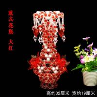 欧式花瓶-大红 材料包 diy手工串珠花瓶材料包成品创意制作客厅摆件欧式花瓶散珠编织