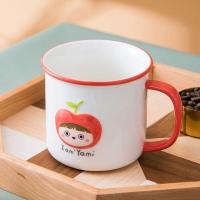 苹果-红色陶瓷杯 北欧创意水果马克杯手绘釉下彩大容量杯子少女心陶瓷杯家用喝水杯