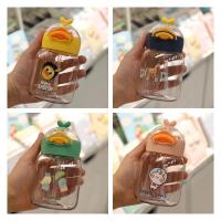 [小萌鸭]塑料杯300毫升(随机发) 吸管杯+吸管刷 佳琪保温杯儿童水壶带吸管宝宝男女幼儿园学生不锈钢防摔两用水杯