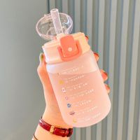 西柚粉/带吸管360ML PSU-3[单杯] 奶嘴吸管水杯成人奶瓶大人鲸鱼喷水学生少女可爱便携大容量吸管式