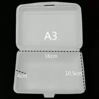 A3(约350毫升适合蒸饺白饭) 50个盒子 A1 A2 A3 A4一次性泡沫饭盒4型号大中小笑脸图案直销破损包赔