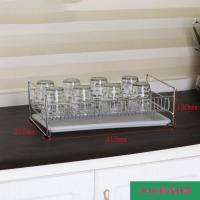 食品级304不锈钢(带水盘) 碗架杯架奶瓶沥水篮不锈钢厨房用品餐具水杯收纳架茶杯水果置物架