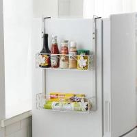 白色两层[无挂钩] 铁艺冰箱挂架侧壁挂冰箱架厨房置物架收纳架冰箱侧边调味架