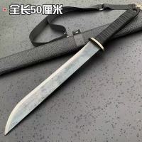 特价款-圆头黑面短款(赠皮套) 龙泉高锰钢一体车载唐横刃绣春刃唐剑武士刃冷兵器收藏未开刃