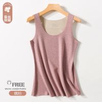 藕粉(蚕丝背心女) L 蚕丝背心女加绒加厚秋冬无痕德绒发热打底吊带修身内搭紧身棉