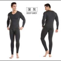 无痕[实发一套深灰] L[80-100斤] 37度恒温无痕保暖内衣男士套装薄款加绒超大码V领打底秋衣秋裤冬