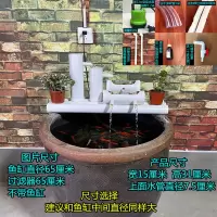 长35cm 带水泵 无水轮 鱼缸过滤系统低水位三合一净水缸养鱼上滤过滤器瓷缸小型鱼池循环