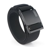 黑色 男士磁力扣弹力帆布腰带松紧编织布料皮带休闲潮户外工装牛仔裤带