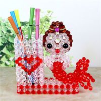 美人鱼 大红色 diy手工编织吊坠串珠大花瓶材料包透明散珠子居家饰品摆件编制