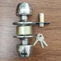 不锈钢[带钥匙] 用旧的舌头[不用配舌头] 球形门锁家用通用型圆形球形锁室内卧室门锁卫生间锁具老式房门锁