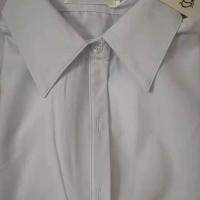 白色 偏蓝 XL 白衬衫女修身长袖短袖职业装大码工作服正装白色蓝色白衬衣女韩版