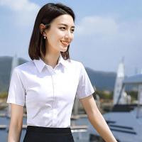 方领[白色短袖] 防走光暗扣 S 建议70-90斤 夏白色衬衫女短袖工作服正装大码黑色薄款职业上班春秋长袖白衬衣