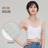 竹炭清透 [侧扣] 白 S[适合胸围75-80厘米] 束胸内衣les大胸显小帅T学生吊带紧身束胸衣裹胸女防下垂