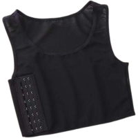 黑色[单件装] M码适合:85-110斤 束胸内衣女学生大胸显小超平防下垂绷带缠绕缩胸裹胸无痕隐形背心