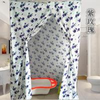 小号长115宽75高190薄款-紫花 浴室浴帘浴罩防水布卫生间洗澡帐浴帐冬天家用保温罩保暖浴照加厚