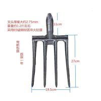 普通款四齿钢叉 叉头单独头部[无木柄] 翻地挖土神器四齿钢叉农用翻土挖土挖姜挖葱锰钢叉子松土神器