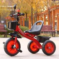红色 小坐/无前后筐/发泡轮 儿童三轮车脚踏车小孩手推车礼物宝宝1-6儿童男女单车脚蹬自行车