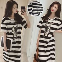 M 哈巴狗裙 孕妇睡衣夏季外出短袖哺乳月子裙产后喂奶裙薄款女产妇睡裙连衣裙